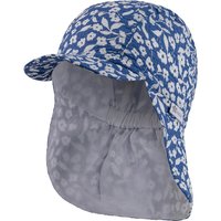 Schirmmütze BLUMEN mit Nackenschutz in blau von Sterntaler