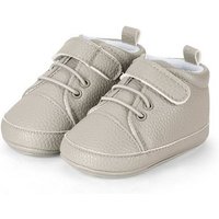 Sterntaler® Babyschuh Krabbelschuh (1-tlg., Hausschuhe mit süßen Stickmotiven, Babyschuhe unifarben) Krabbelschuhe mit Klettverschluss, Schnürsenkel und Anti-Rutsch-Sohle von Sterntaler