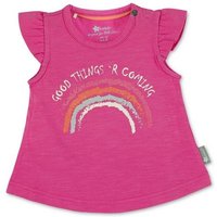 Sterntaler® Kurzarmshirt Kurzarm-Shirt (1-tlg) Baby Shirt - Kurzarmshirt Kinder - Kurzarm-Shirt aus Jersey mit Schmetterlingsärmel - T-Shirt Kinder mit Druck "Regenbogen" und Knöpfung an der linken Schulter von Sterntaler