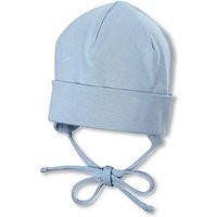 Sterntaler® Schlupfmütze OCS Beanie (1-St., Einfarbige Mütze Kinder doppellagig tragbar mit Umschlag) Babymütze aus Baumwolle mit Bindeband und Ohrenklappen von Sterntaler