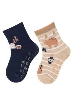 Sterntaler ABS -Socken 2er Pack Camper und Bär für Jungen - Babysocken mit Anti -Rutsch -Noppen auf der Sohle - Antirutsch Socken für Babys im Set mit Motiv - marine, 20 von Sterntaler