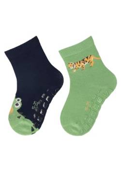 Sterntaler ABS -Socken 2er Pack Krokodil und Tiger für Jungen - Babysocken mit Anti -Rutsch -Noppen auf der Sohle - Antirutsch Socken für Babys im Set mit Motiv - marine, 20 von Sterntaler