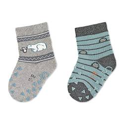 Sterntaler Baby-Jungen ABS-Krabbelsöckchen DP Eisbär Hausschuh-Socken, Hellgrau Mel, 22 von Sterntaler