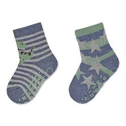 Sterntaler Baby-Jungen ABS-Söckchen DP T-Rex+Sterne Hausschuh-Socken, Tintenblau, 23/24 von Sterntaler