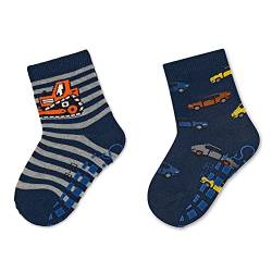 Sterntaler Baby - Jungen Abs-sokken Dp Bagger+autos_8102120 Hausschuh Socken, Mittelblau, 19-20 EU von Sterntaler