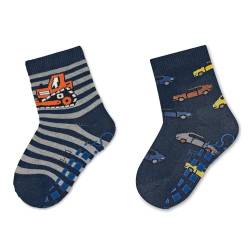 Sterntaler Baby - Jungen Abs-sokken Dp Bagger+autos_8102120 Hausschuh Socken, Mittelblau Mel., 21-22 EU von Sterntaler