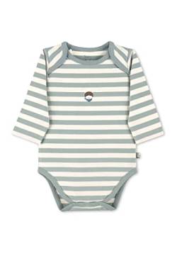 Sterntaler Baby Jungen Baby Body GOTS Langarm Body Emmi - Body Baby, Baby Wickelbody - aus geringeltem Jersey mit Esel Stickerei - grün, 74 von Sterntaler