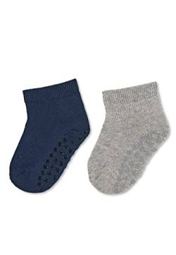 Sterntaler Baby - Jungen Fliesen Socken Baby Abs-söckchen Doppelpack Uni Kurz, Marine, 18 von Sterntaler