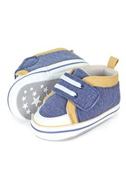 Sterntaler Baby Jungen Krabbelschuhe Baby Babyschuh - Krabbelschuhe Baby, Baby Schuhe, Krabbel Schuhe - mit Gummisohle - mittelblau, 18 von Sterntaler