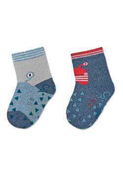 Sterntaler Baby Jungen Krabbelsocken ABS-Krabbelsöckchen Doppelpack Monster Strümpfe - Krabbelsocken - mit Hubschrauber Motiv - tintenblau, 18 von Sterntaler