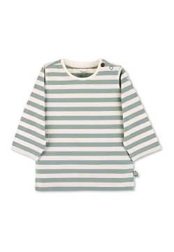 Sterntaler Baby Jungen Langarmshirt Baby GOTS Langarm-Shirt gestreift - Baby Shirt Langarm - mit Esel Stickerei und Knopf - grün, 56 von Sterntaler