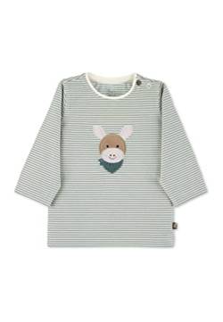 Sterntaler Baby Jungen Langarmshirt Baby GOTS Langarm-Shirt gestreift - Baby Shirt Langarm - mit Esel Stickerei und Knopf - grün, 62 von Sterntaler