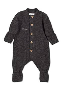 Sterntaler Baby Jungen Overall Baby Overall - Overall Baby - aus Merino Wolle mit Stickerei und Knopfleiste - anthrazit meliert, 56 von Sterntaler