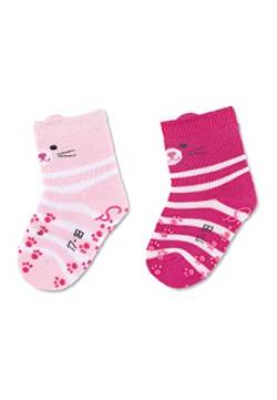Sterntaler Baby-Mädchen ABS-Krabbelsöckchen DP Katzeng Socken, Rosa, 21 / 22,2 Pack von Sterntaler