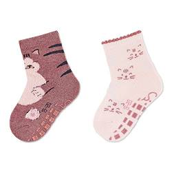 Sterntaler Baby-Mädchen ABS-Söckchen DP Katze Hausschuh-Socken, Hellrot, 20 von Sterntaler