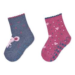 Sterntaler Baby-Mädchen ABS-Söckchen DP Maus+Herzen Hausschuh-Socken, Tintenblau, 20 von Sterntaler