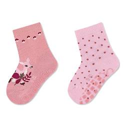 Sterntaler Baby-Mädchen ABS-Söckchen DP Rehkitz+Tupfen Hausschuh-Socken, Rosa, 18 von Sterntaler