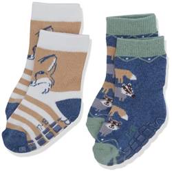 Sterntaler Baby-Mädchen ABS-Söckchen DP Waldtiere Hausschuh-Socken, Tintenblau, 18 von Sterntaler