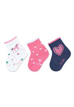 Sterntaler Baby Mädchen Baby Socken Baby-Söckchen 3er Pack Pferd - Socken Baby, Babysöckchen, Babysocken - aus Baumwolle - weiß, 18 von Sterntaler