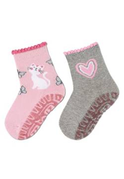 Sterntaler Baby Mädchen Baby Socken Glitzer Flitzer AIR Doppelpack Katze - Socken Baby - aus Baumwolle mit Vollplüsch (Sohle) - rosa, 18 von Sterntaler