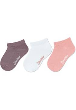Sterntaler Baby Mädchen Baby Socken Sneaker-Söckchen 3er Pack Bambus - Socken Baby, Babysöckchen - aus Bambuszellstoff - lila, 18 von Sterntaler