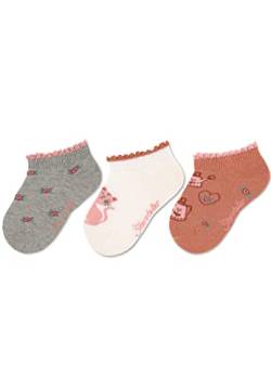 Sterntaler Baby Mädchen Baby Socken Sneaker-Söckchen 3er Pack Katze - Socken Baby, Babysöckchen - aus Baumwolle - hellgrau, 34 von Sterntaler