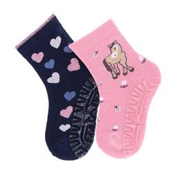 Sterntaler Baby-Mädchen FLI AIR DP Pferd+Herzen Hausschuh-Socken, Rosa, 20 von Sterntaler