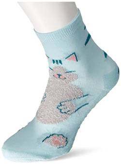 Sterntaler Baby-Mädchen FLI AIR Katze Hausschuh-Socken, Helltürkis, 20 von Sterntaler