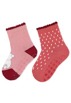 Sterntaler Baby - Mädchen Fliesen Socken Baby Abs-söckchen Doppelpack Eisbär Elia, Rosa, 26 von Sterntaler