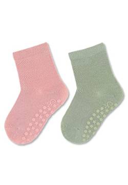Sterntaler Baby - Mädchen Fliesen Socken Baby Abs-söckchen Doppelpack Uni, Zartrosa, 22 von Sterntaler