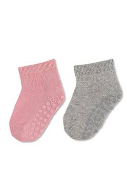 Sterntaler Baby - Mädchen Fliesen Socken Baby Abs-söckchen Doppelpack Uni Kurz, Rosa, 18 von Sterntaler