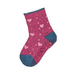 Sterntaler Baby-Mädchen Glitzer-Flitzer AIR Herzen Hausschuh-Socken, Magenta Mel, 18 von Sterntaler