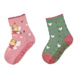 Sterntaler Baby-Mädchen GlitzerFlitzerAIR DP Fee+Herz Hausschuh-Socken, Rosa, 17-18 von Sterntaler