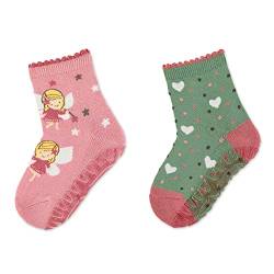 Sterntaler Baby-Mädchen GlitzerFlitzerAIR DP Fee+Herz Hausschuh-Socken, Rosa, 22 von Sterntaler