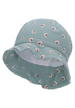 Sterntaler Baby Mädchen Hut Baby Sonnenhut Blumen - Baby Hut, Kopfbedeckung Baby Sommer, Sommerhut Baby - aus Baumwolle - dunkelgrün, 49 von Sterntaler