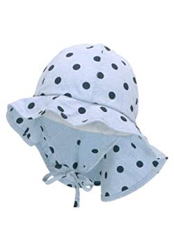 Sterntaler Baby Mädchen Hut Baby Sonnenhut Punkte - Baby Hut, Kopfbedeckung Baby Sommer, Sommerhut Baby - mit Punkten - himmelblau, 49 von Sterntaler