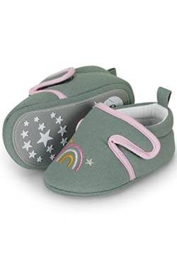 Sterntaler Baby Mädchen Krabbelschuhe Baby Babykrabbelschuh Wolke - Krabbelschuhe Baby - mit rutschfester Sternensohle - grün, 21/22 von Sterntaler