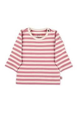 Sterntaler Baby Mädchen Langarmshirt Baby GOTS Langarm-Shirt gestreift - Baby Shirt Langarm - mit Esel Stickerei und Knopf - rosa, 50 von Sterntaler