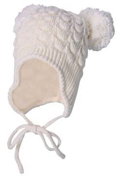 Sterntaler Baby Mädchen Mütze Baby Bommelmütze Struktur Mütze - Mütze Baby, Kappe Kinder - aus Baumwolle mit Bindeband - beige, 39 von Sterntaler