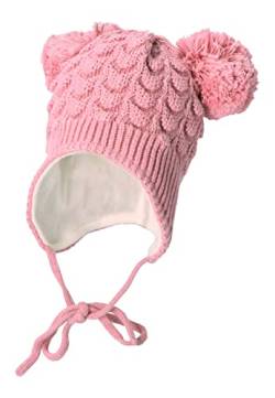 Sterntaler Baby Mädchen Mütze Baby Bommelmütze Struktur Mütze - Mütze Baby, Kappe Kinder - aus Baumwolle mit Bindeband - rosa, 47 von Sterntaler