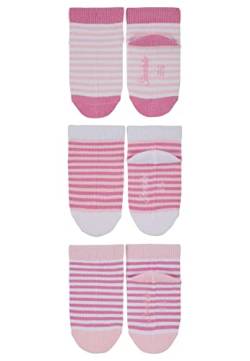 Sterntaler Baby-Mädchen Sneaker 3er-Pack Ringel Söckchen, rosa, 17-18 von Sterntaler