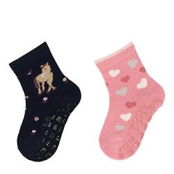 Sterntaler Baby - Mädchen abs-sokken dp paard + hart Hausschuh Socken, Rosa, 23-24 EU von Sterntaler