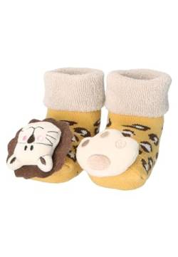 Sterntaler Baby -Rasselsocken Löwe für Jungen - Babysocken und Tierfiguren - Erstlingssocken mit Umschlag - ein Begleiter für fröhlichen Spielspaß - mattgelb, 16 von Sterntaler