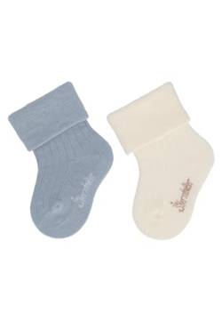 Sterntaler Baby -Socken 2er Pack Rippe Umschlag für Jungen - Babysocken mit Rippenmuster und Umschlag - Erstlingssocken für warme Babyfüße - graublau, 14 von Sterntaler
