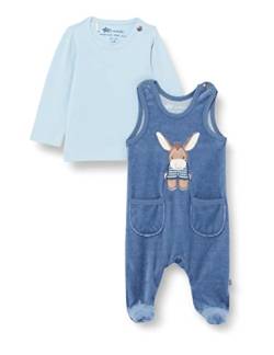 Sterntaler Baby Unisex Strampler Baby Strampler-Set Nicki Emmilius - Strampler Baby - aus Nicki Kord mit Esel Applikation - himmelblau, 44 von Sterntaler