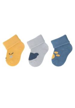 Sterntaler Erstlingssocken 3er Pack Bär - Socken für Jungen - Babysocken mit Umschlag und Motiven - mattgelb, 0 von Sterntaler