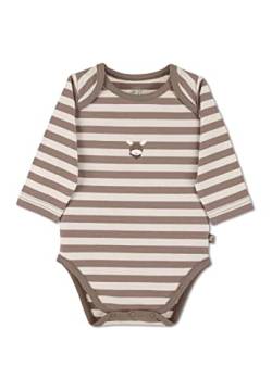 Sterntaler Kleinkind Jungen Baby Body GOTS Langarm Body Emmi - Body Baby - aus geringeltem Jersey mit Esel Stickerei - braun, 86 von Sterntaler