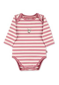 Sterntaler Kleinkind Mädchen Baby Body GOTS Langarm Body Emmi - Body Baby - aus geringeltem Jersey mit Esel Print - rosa, 80 von Sterntaler