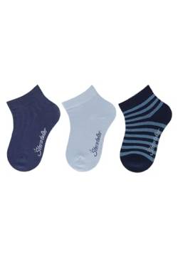 Sterntaler Kurz -Socken 3er Pack Rippe - kurze Kindersocken für Jungen - Kurzsocken in unifarben und schicken Ringeln - Socken für Kinder im Set - blau, 26 von Sterntaler