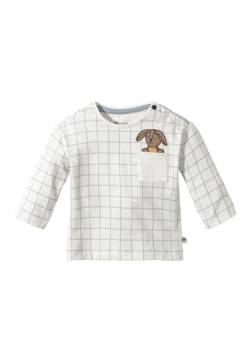 Sterntaler Langarm -Shirt mit Karomuster Hase Happy - Verspieltes Shirt Baby aus Baumwolle mit Hasenstickerei - Baby Shirt Langarm mit Knöpfen - ecru, 80 von Sterntaler